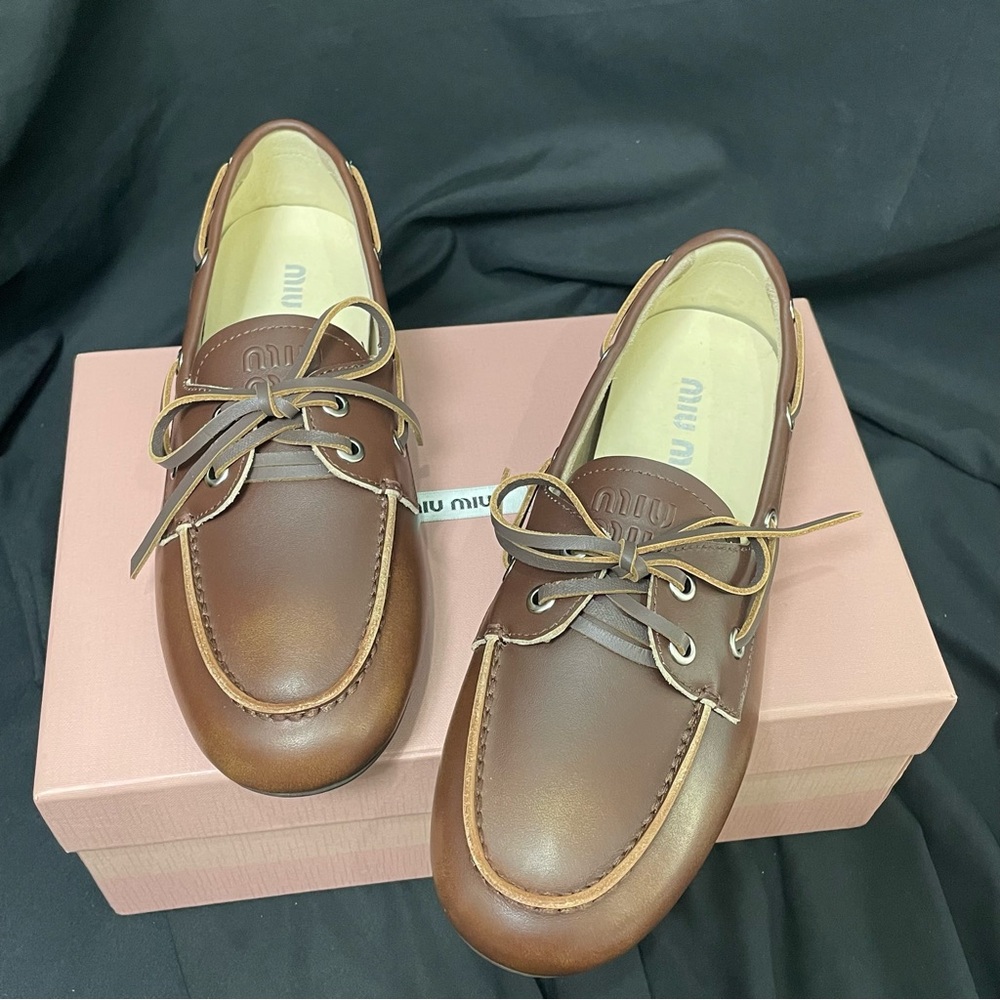 Miu Miu Women's Brown Loafers - Picture 8 of 8